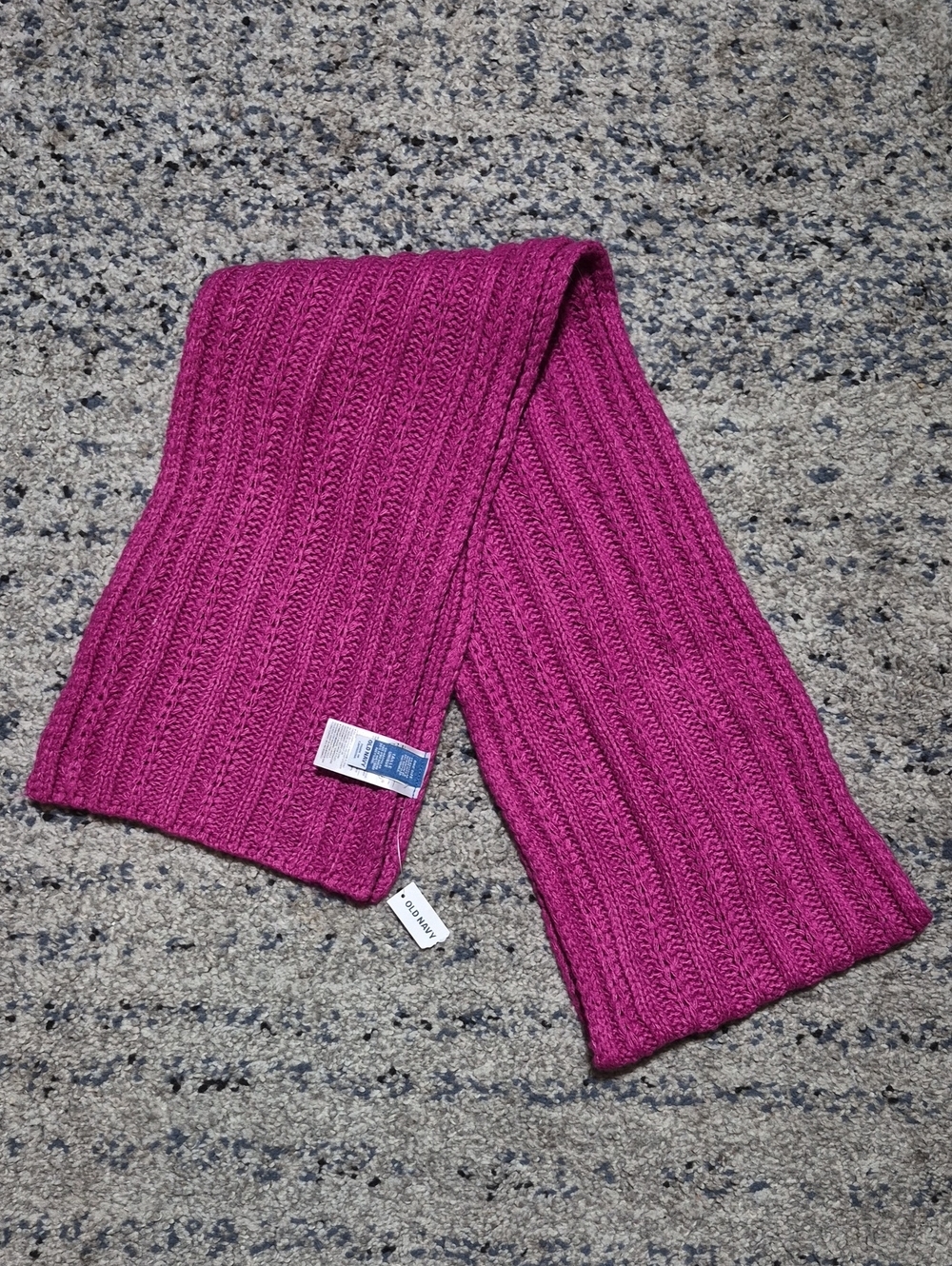 Old Navy Bright Fuchsia Ribbed Knit Scarf